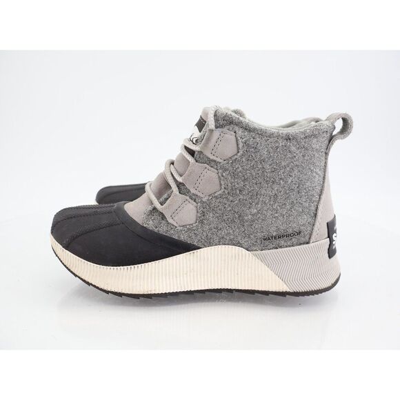 Sorel Out N About III Waterproof Duck Boot Womens Size 5.5 Grey Black Rubber - Picture 4 of 11
